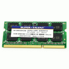 Super Talent Memory DDR3-1066 SODIMM 4GB Micron Notebook W1066SB4GM
